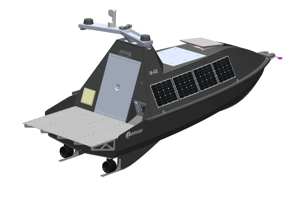 LM450 USV showing its spacious open deck for custom payloads